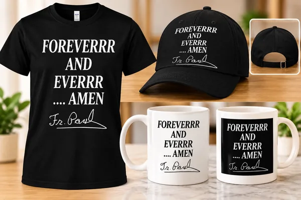 Un même design sur un t-shirt, une casquette et des tasses
